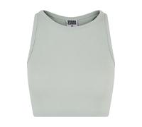 Muskelshirt URBAN CLASSICS "Urban Classics Damen Ladies Cropped Rib Top", Damen, Gr. L, beige (frostmint), 97% Baumwolle, 3% Elasthan, unifarben, slim fit, Rundhals, Shirts (77769134-L) frostmint
