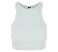 Muskelshirt URBAN CLASSICS "Urban Classics Damen Ladies Organic Cropped Rib Top", Damen, Gr. L, weiß (frostmint), 95% Baumwolle, 5% Elasthan, unifarben, normal, Rundhals, Shirts (22632533-L) frostmint