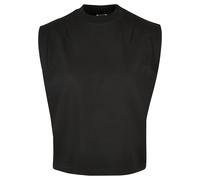 Muskelshirt URBAN CLASSICS "Urban Classics Damen Ladies Organic Heavy Pleated Shoulder Top", Damen, Gr. 4XL, schwarz, 100% Baumwolle, unifarben, loose fit, Rundhals, Shirts Muskelshirt (12834263-4XL)