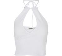 Muskelshirt URBAN CLASSICS "Urban Classics Damen Ladies Short Wraped Neckholder Top", Damen, Gr. 4XL, weiß, 95% Baumwolle, 5% Elasthan, unifarben, slim fit, Neckholder, Shirts (34139016-4XL) weiß