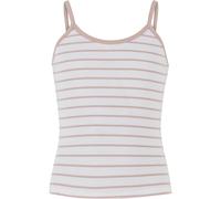 Muskelshirt URBAN CLASSICS "Urban Classics Girls Striped Rib Basic Top", Mädchen, Gr. 110/116, weiß, powderrose, 96% Baumwolle, 4% Elasthan, gestreift, slim fit, Racerback, Shirts (50136147-110) weiß,