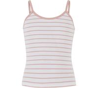 Muskelshirt URBAN CLASSICS "Urban Classics Girls Striped Rib Basic Top", Mädchen, Gr. 146/152, weiß, powderrose, 96% Baumwolle, 4% Elasthan, gestreift, slim fit, Racerback, Shirts (50136147-146) weiß,