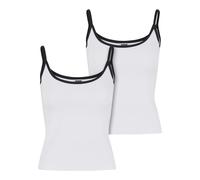 Muskelshirt URBAN CLASSICS "Urban Classics Ladies Contrast Basic Top 2-Pack", Damen, Gr. M, weiß (weiß, schwarz, weiß, schwarz), 95% Baumwolle, 5% Elasthan, unifarben, normal, ohne Ausschnitt, Shirts 