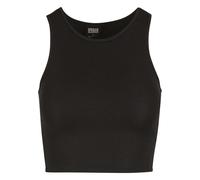 Muskelshirt URBAN CLASSICS "Urban Classics Ladies Glitter Cropped Top", Damen, Gr. XXL, schwarz, 76% Polyester, 21% Metall, 3% Elasthan, unifarben, skinny fit, Racerback, Shirts (52723025-XXL) schwarz