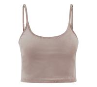 Muskelshirt URBAN CLASSICS "Urban Classics Ladies Short Velvet Top", Damen, Gr. M, duskrose, 93% Polyester, 7% Elasthan, unifarben, skinny fit, ohne Ausschnitt, Shirts (61527212-M) duskrose