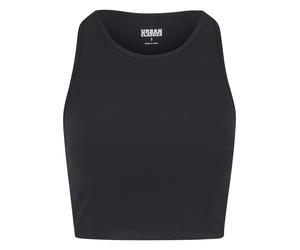 Muskelshirt URBAN CLASSICS "Urban Classics Ladies Sports Top Rib Ladies Sports Top Rib", Damen, Gr. S, schwarz, 75% Polyimid, 25% Elasthan, unifarben, skinny fit, Racerback, Shirts (29497358-S) schwar