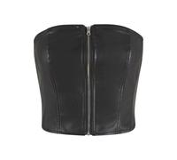 Muskelshirt URBAN CLASSICS "Urban Classics Ladies Synthetic Leather Bandeau Top", Damen, Gr. S, schwarz, 100% Polyester, unifarben, skinny fit, ohne Ausschnitt, Shirts (51988613-S) schwarz