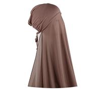 Muslimische Frauen Instant Chiffon Hijab mit Raffhalter Untermütze, modisch, einfarbig, weicher Chiffon Schal mit Hijab Innenkappe, Kiefernrinde