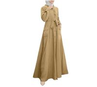 Muslimische Kleider Damen Elegant - Gebetskleidung für Frauen - Abaya Kleid Sommerkleid Elegant Langarm Lang Gebetskleid Kaftan Strand Maxikleider Muslimische Kleidung Frauen Orientalisches Kostüm