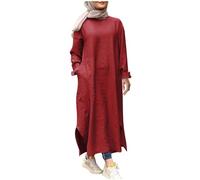 Muslimische Kleider Damen Gebetskleidung für Frauen Hohe Taille & Laternenärmel, Streetwear-Kaftan aus Chiffon für Beruf & Freizeit Langarm Maxikleid Nahen Osten Arabisches Robe Kleid