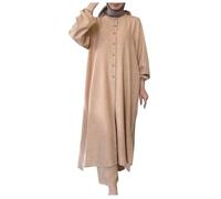 Muslimische Kleidung Damen Sommer Grün Muslimische Kleidung Langarm Shirt Jacke Weites Bein Hose Casual Zweiteiliges Set Lang Kleid Maxikleid Langarm Muslim Arab Dubai Kaftan Ramadan Gebet