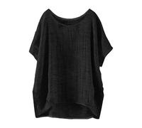 Musselin Bluse Damen Sommer Leicht Leinenbluse Elegant Tshirt Lässig Baumwolle Leinen Langarmshirt Bequem Einfarbig Oberteile Casual Lose Tunika Tops Oversized Longshirt