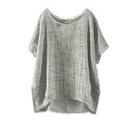 Musselin Bluse Damen Sommer Leicht Leinenbluse Elegant Tshirt Lässig Baumwolle Leinen Langarmshirt Bequem Einfarbig Oberteile Casual Lose Tunika Tops Oversized Longshirt