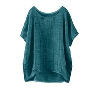 Musselin Bluse Damen Sommer Leicht Leinenbluse Elegant Tshirt Lässig Baumwolle Leinen Langarmshirt Bequem Einfarbig Oberteile Casual Lose Tunika Tops Oversized Longshirt