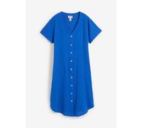Blusenkleid BONPRIX, Damen, Gr. 44, N-Gr, arktikblau, Obermaterial: 100% Baumwolle, A-Linie, Kleider Blusenkleid, aus Baumwolle, in A-Linie, mit seitlichen Eingriffstaschen (46402139-44) arktikblau