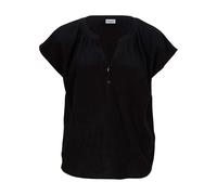 Shirtbluse BONPRIX "Musselin-Blusentop aus reiner Baumwolle", Damen, Gr. 36, schwarz, Web, Obermaterial: 100% Baumwolle, oversize normal, Rundhals, gerader Abschluss, Blusen, Oversize-Passform, mit V-