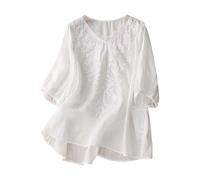 Musselin Hemd Damen, Lange Tshirts Damen, Baumwolle Leinen Shirt 3/4 Arm Blusen & Tuniken V-Ausschnitt Oberteile Elegant Leinenhemd Langarm Mein Konto Anzeigen Bitte Auf Deutsch