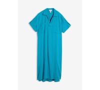 Tunikakleid BONPRIX, Damen, Gr. 42, N-Gr, blau (lagunenblau), Obermaterial: 100% Baumwolle, oversize, Kleider, Oversize-Passform, Kaftan-Schnitt, Kimonoärmel, aus Baumwolle (18119730-42) lagunenblau