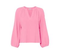Shirtbluse BONPRIX "Oversize-Bluse aus Musselin", Damen, Gr. 42, knallrosa, Web, Obermaterial: 100% Baumwolle, oversize normal, V-Ausschnitt, elastischer Bund, Blusen Shirtbluse, Oversize-Passform, mi