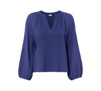 Shirtbluse BONPRIX "Oversize-Bluse aus Musselin", Damen, Gr. 44, lila (blauviolett), Web, Obermaterial: 100% Baumwolle, unifarben, oversize normal, V-Ausschnitt, elastischer Bund, Blusen, Oversize-Pas