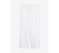 Palazzohose BONPRIX "Palazzo-Hose aus Musselin", Damen, Gr. 40, N-Gr, weiß (länge: regulär), Obermaterial: 100% Baumwolle, loose fit, Hosen Palazzohose, aus Musselin, lockere Passform, elastischer Bun