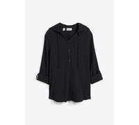Schlupfbluse BONPRIX, Damen, Gr. 52, schwarz, Web, Obermaterial: 100% Baumwolle, loose fit, Blusen Schlupfbluse, Loose fit, für Frühling und Sommer, aus Baumwolle, Musselin-Tunika (36004166-52)