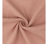 Musselin Stoff Sunny, Double Gauze | ab 50cm x 130cm (altrosa)