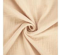 Musselin Stoff Sunny, Double Gauze | ab 50cm x 130cm (apricotbeige)