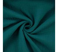 Musselin Stoff Sunny, Double Gauze | ab 50cm x 130cm (dunkelpetrol)