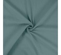 Musselin Stoff Sunny, Double Gauze | ab 50cm x 130cm (hellpetrol)
