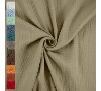 Musselin Stoff Sunny, Double Gauze | ab 50cm x 130cm (schlamm)