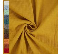 Musselin Stoff Sunny, Double Gauze | ab 50cm x 130cm (senf)