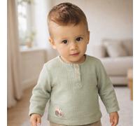 Musselin T-Shirt langarm Grass Green | Little Dutch - 80
