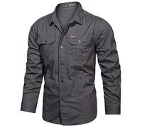 Must Haves Angebote des Tages Heute Herren Hemd Casual Regular Fit Männliches Winter Solid Color Baumwoll Einreiher Doppeltaschen Langarm Gewaschenes Militärhemd Hemd Meine Bestellungen 2025