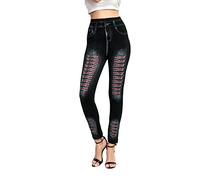 Must Haves High Waist Jeans Damen Lässige Hosen Für Frauen, Elastische Jeans, Leggings, Thermischer Streifendruck, Denim Leggings, Strumpfhose, Wanderhose, Outfits, Hip Yoga Hose Phase Rucksack