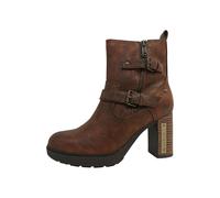 High-Heel-Stiefelette MUSTANG SHOES "Mustang Shoes Stiefelette Lederimitat/Textil", Damen, Gr. 36, braun, Lederimitat, Textil, Schuhe (45937931-36) braun