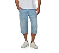 MUSTANG 3/4 Jeans Shorts Herren Stretch Straight Fit Freemont Kurze Hosen Bermuda Sommer Denim Einfarbig, Größe:34, Farbe:Middle Blue (1017637-5000-401)