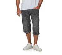 MUSTANG 3/4 Jeans Shorts Herren Stretch Straight Fit Freemont Kurze Hosen Bermuda Sommer Denim Einfarbig, Größe:40, Farbe:Dark Grey Denim (1017891-4000-782)