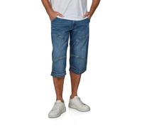 MUSTANG 3/4 Jeans Shorts Herren Stretch Straight Fit Freemont Kurze Hosen Bermuda Sommer Denim Einfarbig, Größe:36, Farbe:Dark Blue (1017637-5000-623)