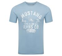 Mustang Basic Print Tee M Faded Denim (5124)1 (707617) Blau M