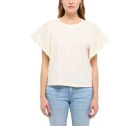 Kurzarmshirt MUSTANG "Damen Style Lima", Damen, Gr. L, sanftes weiß, Jersey, 100% Baumwolle, Rundhals, Shirts Kurzarmshirt (42075040-L)