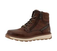Winterstiefelette MUSTANG SHOES "Elio", Herren, Gr. 42, braun, Lederimitat, Textil, Basic, Schuhe, Schnürstiefel, Winterstiefel mit Warmfutter (23408954-42) braun