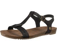 MUSTANG Damen 1307-803 T-Spangen Sandalen T-Bar, Schwarz Schwarz 9, 40 EU