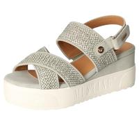 Mustang Plateau Sandaletten für Damen, grün, Gr. 41 EU