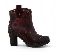 Mustang Damen-Burgundgrüne Blumen-Fußstiefel mit Absatz - M0162012 EU41