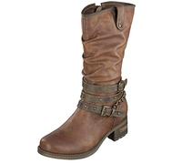 MUSTANG Damen Halblange Stiefel, Cognac, 44 EU