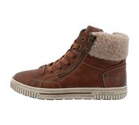 Winterboots MUSTANG SHOES "Janique", Damen, Gr. 44, braun, Lederimitat, Textil, used, Schuhe Winterboots, High Top Sneaker, Winterboots mit Warmfutter (29244926-44) braun