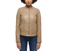 Lederjacke MUSTANG "31022106" Gr. S, beige (sand), Damen, Obermaterial: 100% Lammleder / Futter: 100% Baumwolle / Ärmelfutter: 100% Polyester / Taschenfutter: 100% Baumwolle, Jacken (92681669-S) sand