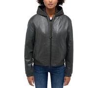 Blouson MUSTANG "31022232", Damen, Gr. XL, schwarz, Obermaterial: 100% Lammleder; Innenfutter: 60% Baumwolle, 40% Polyester; Ärmelfutter: 100% Polyester; Wattierung: 100% Polyester; Kapuze: 55% Baumwo