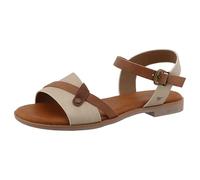 MUSTANG Damen Klassische Sandalen, Frauen Sandalen,bequem,Sommerschuhe,Freizeitschuhe,offene Schuhe,Strandschuhe,Cremefarben,42 EU